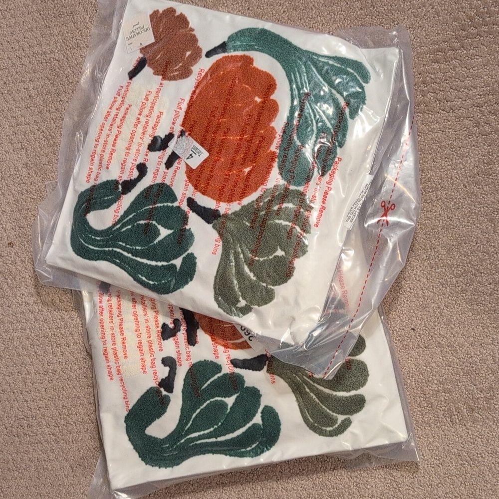 Target Pumpkin Throw Pillows Set of 2 (NEW still vacuum sealed)